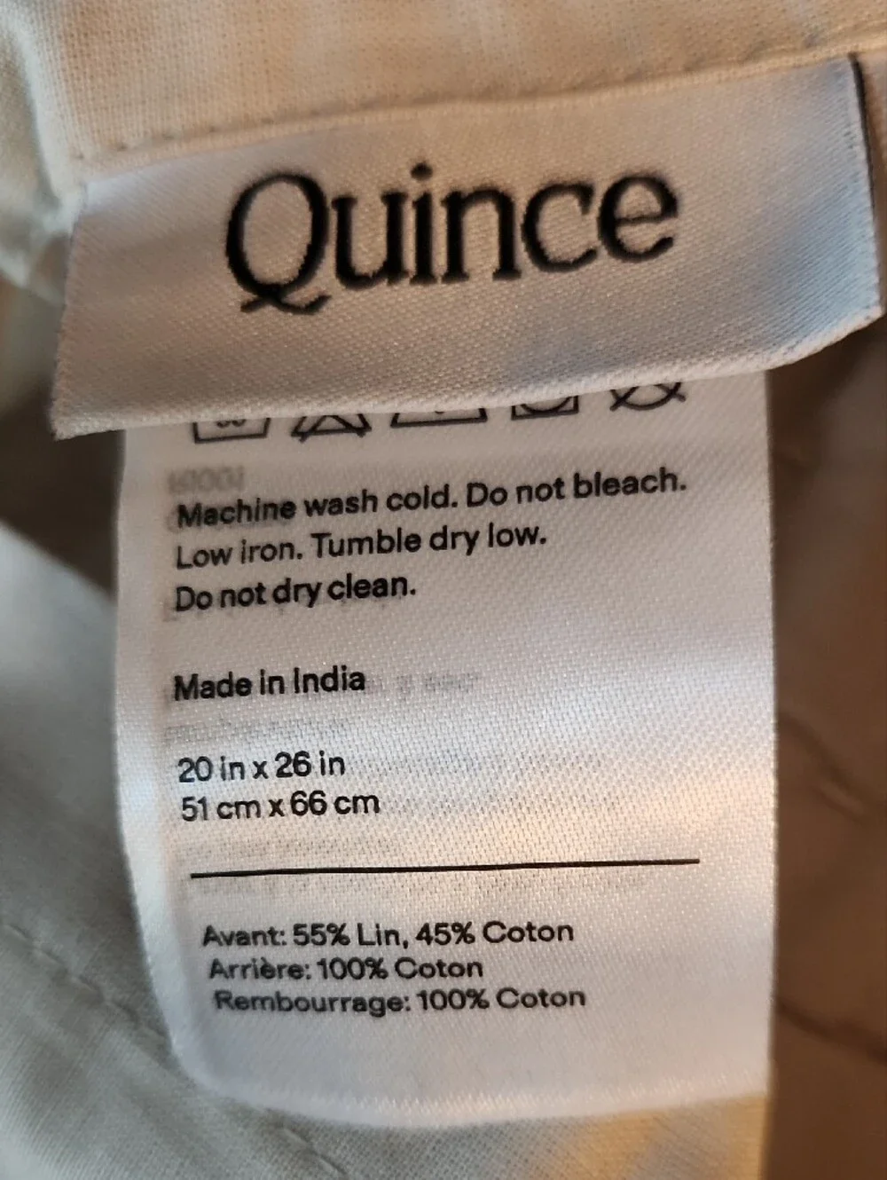 Quince Linen Cotton Blend Quilted Pillow Shams, Standard, Natural Color
